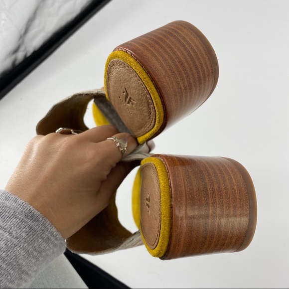 Frye yellow pink retro suede wave miles NEW - Picture 7 of 9